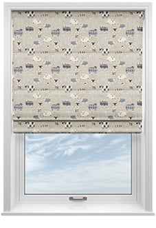 Baa Baa, Charcoal - Twist&Fit Roman Blind